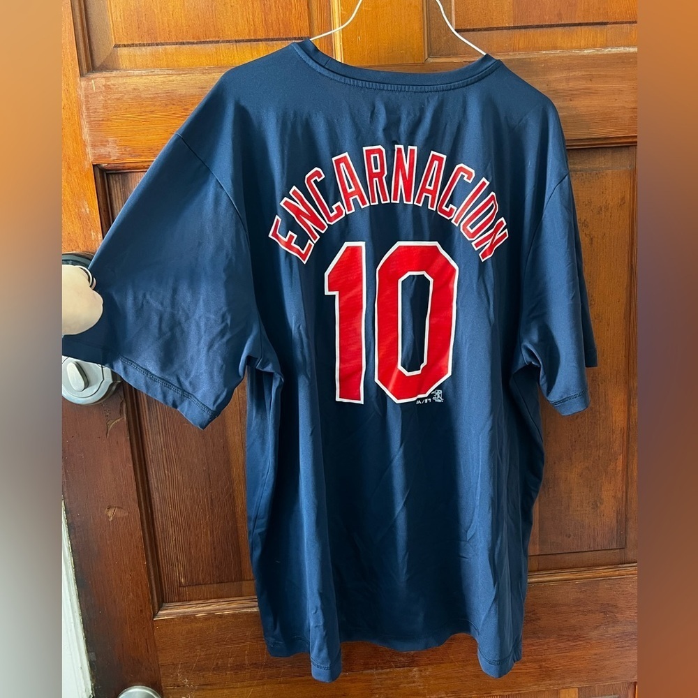 Cleveland Indians Edwin Encarnación #10 Majestic Tee – XL Baseball Jersey Shirt - Picture 4 of 5